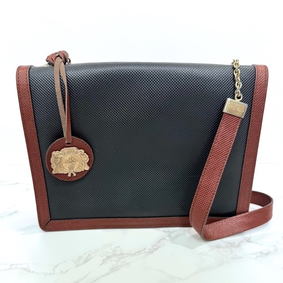 1970s Vintage Bottega Veneta Crossbody · Canvas & Leather · Entrupy COA - Picture 1 of 16